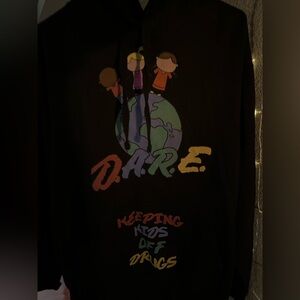 Black D.A.R.E. Hoodie with Colorful Graphic